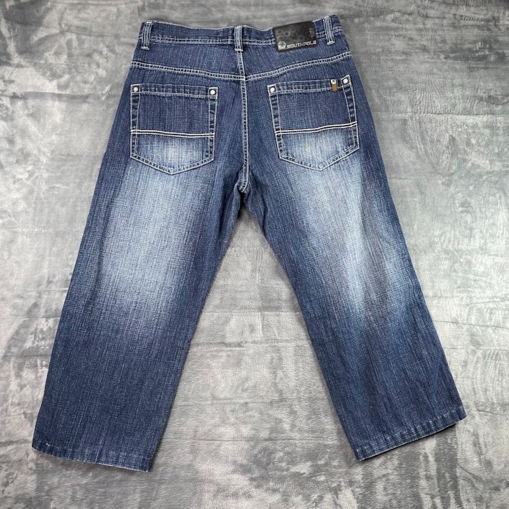 Vintage SouthPole Jeans Men's Size 36x25 Y2K 4180 Relaxed Baggy Wide Leg Blue - Picture 6 of 12